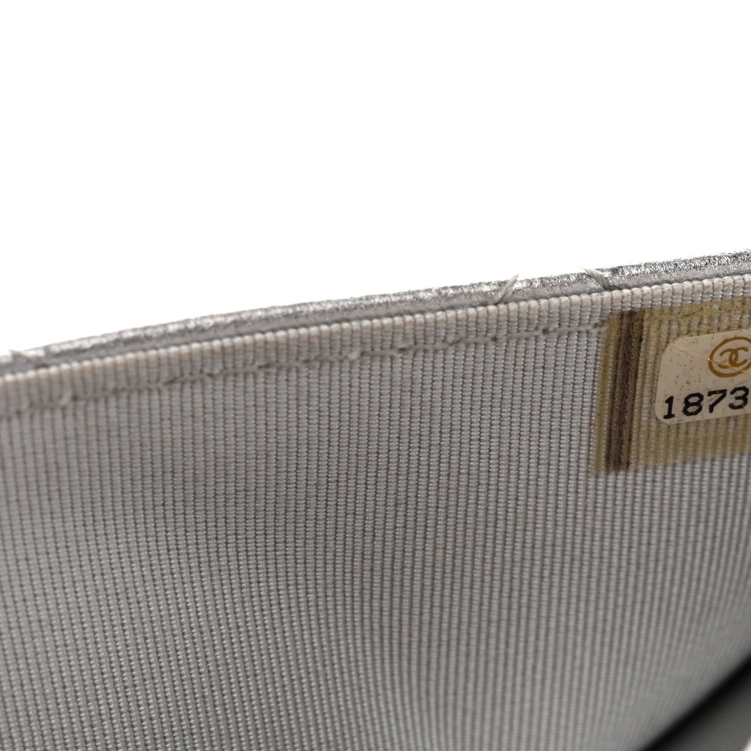 Chanel Metallic Lambskin Quilted Wallet On Chain WOC Silver