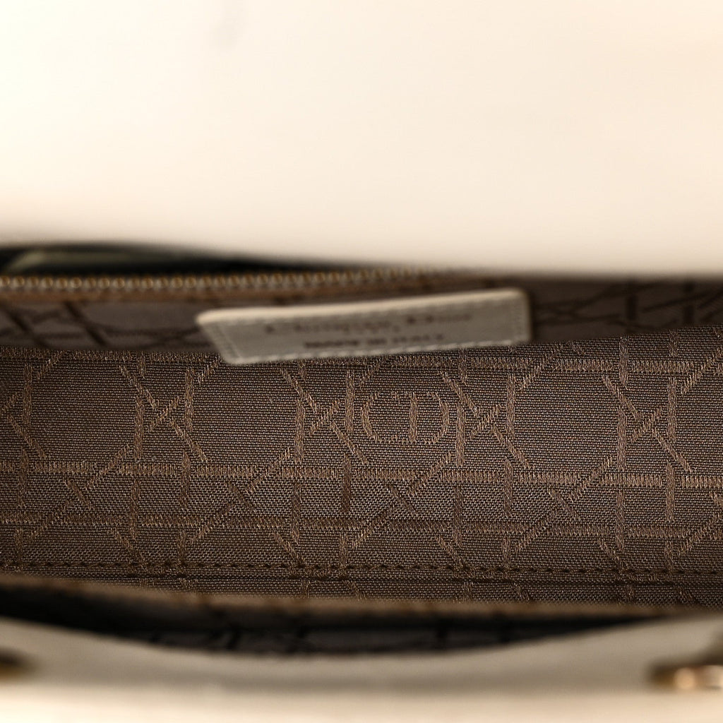 Christian Dior Lambskin Cannage Small My ABCDior Lady Dior White