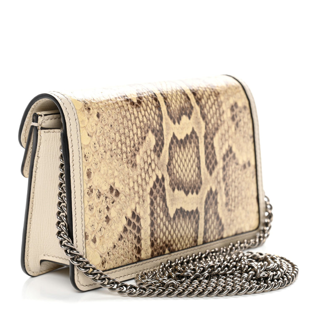 Gucci Snakeskin Azalea Calfskin Enamel Super Mini Dionysus Shoulder Bag New Rock White Electric Blue