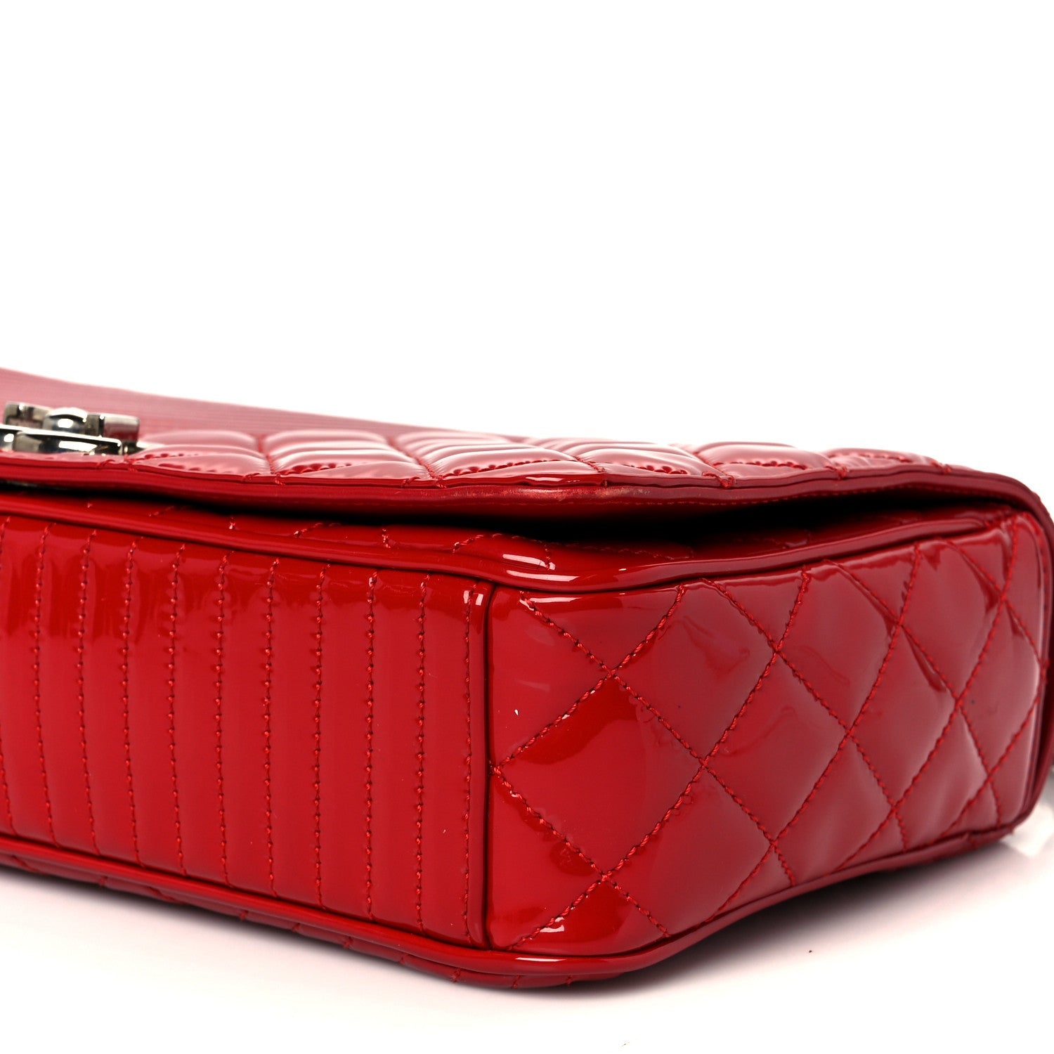Chanel Patent Quilted Medium Coco Boy Flap Red