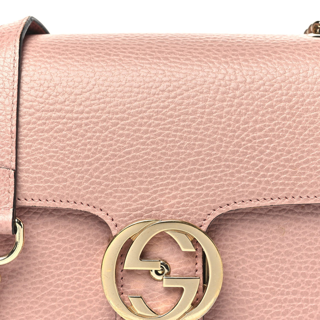 Gucci Dollar Calfskin Small Interlocking G Shoulder Bag Soft Pink