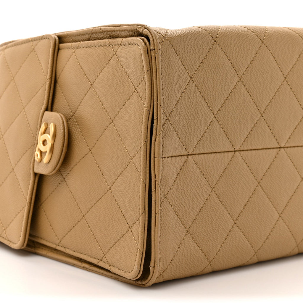 Chanel Caviar Quilted Medium Chanel 25 Handbag Dark Beige