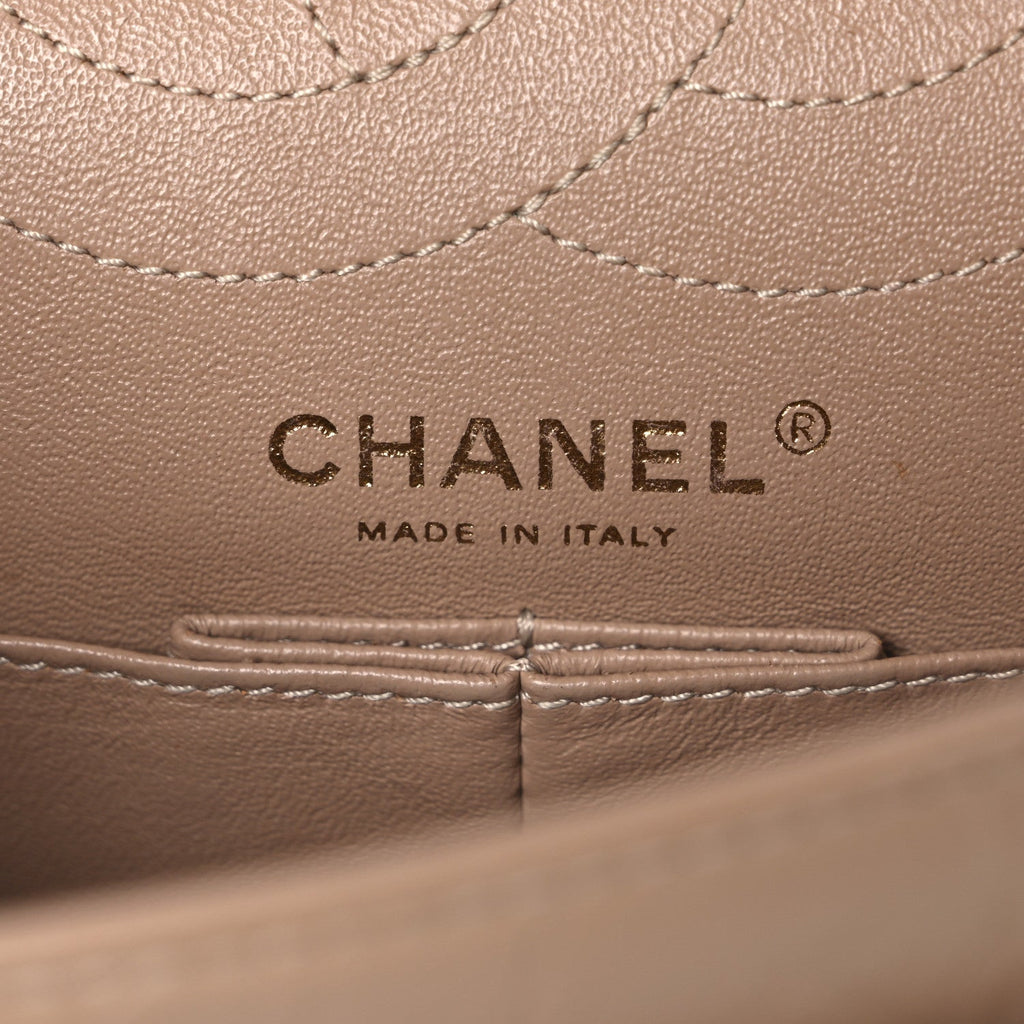 Chanel Aged Calfskin Chevron Quilted 2.55 Reissue 225 Flap Beige