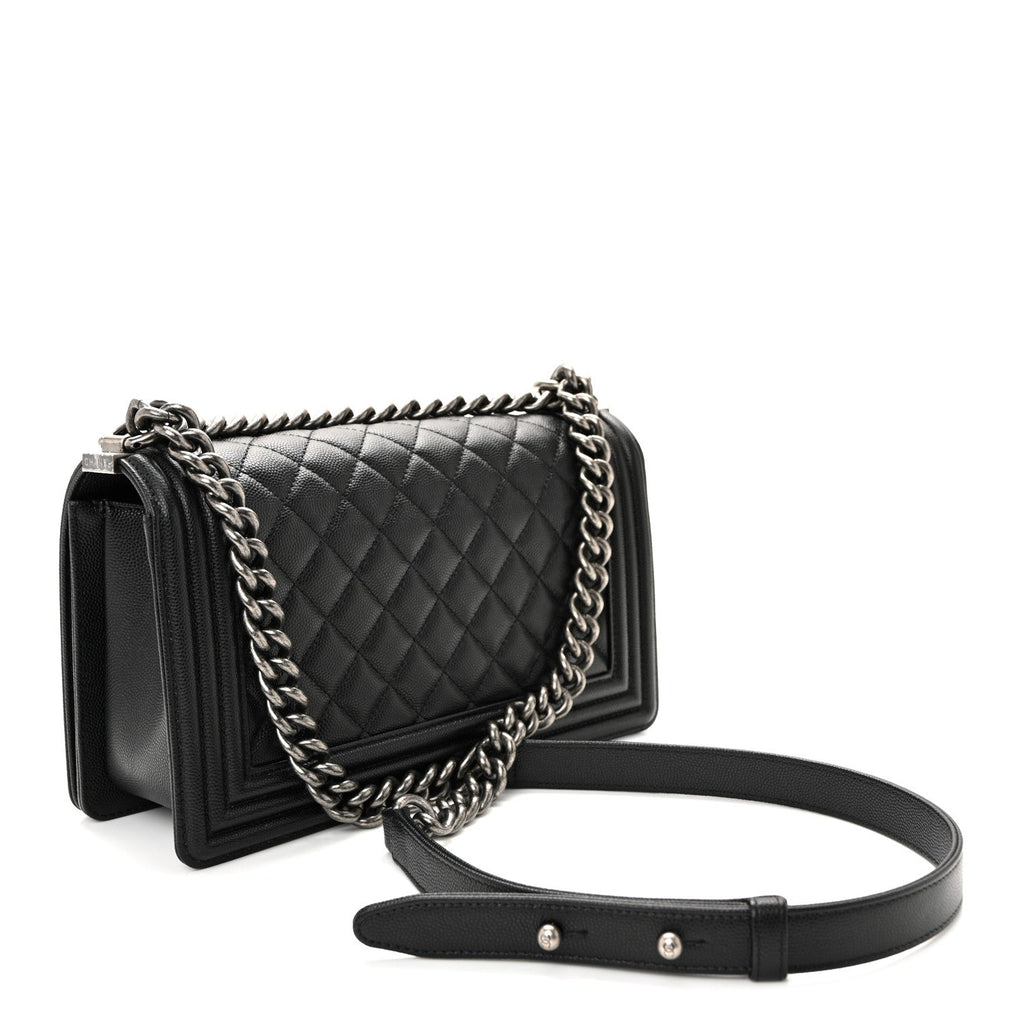 Chanel Caviar Quilted Medium Boy Flap Black