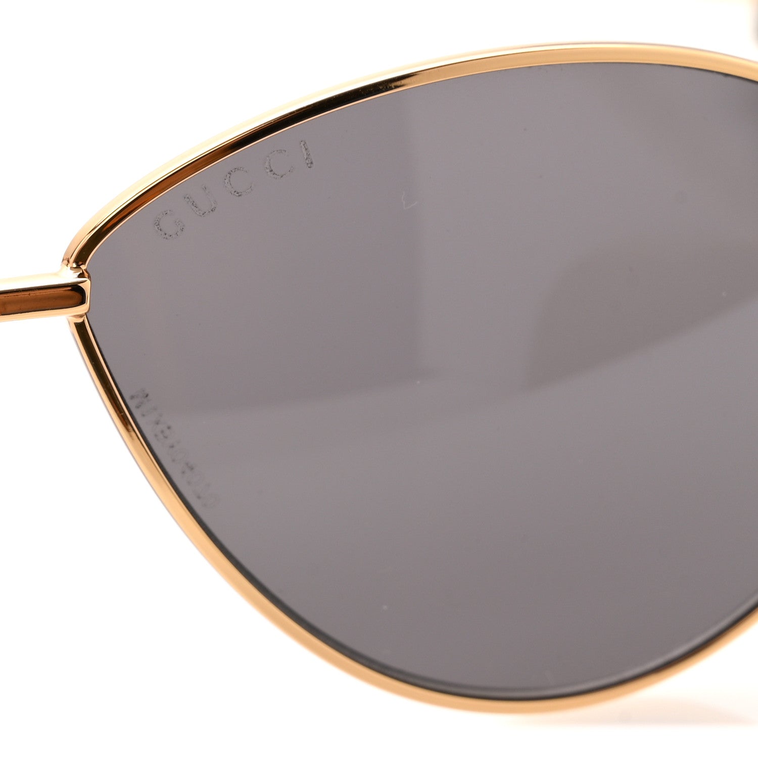 Gucci Metal Chain Cat Eye GG0977S Sunglasses Gold Grey