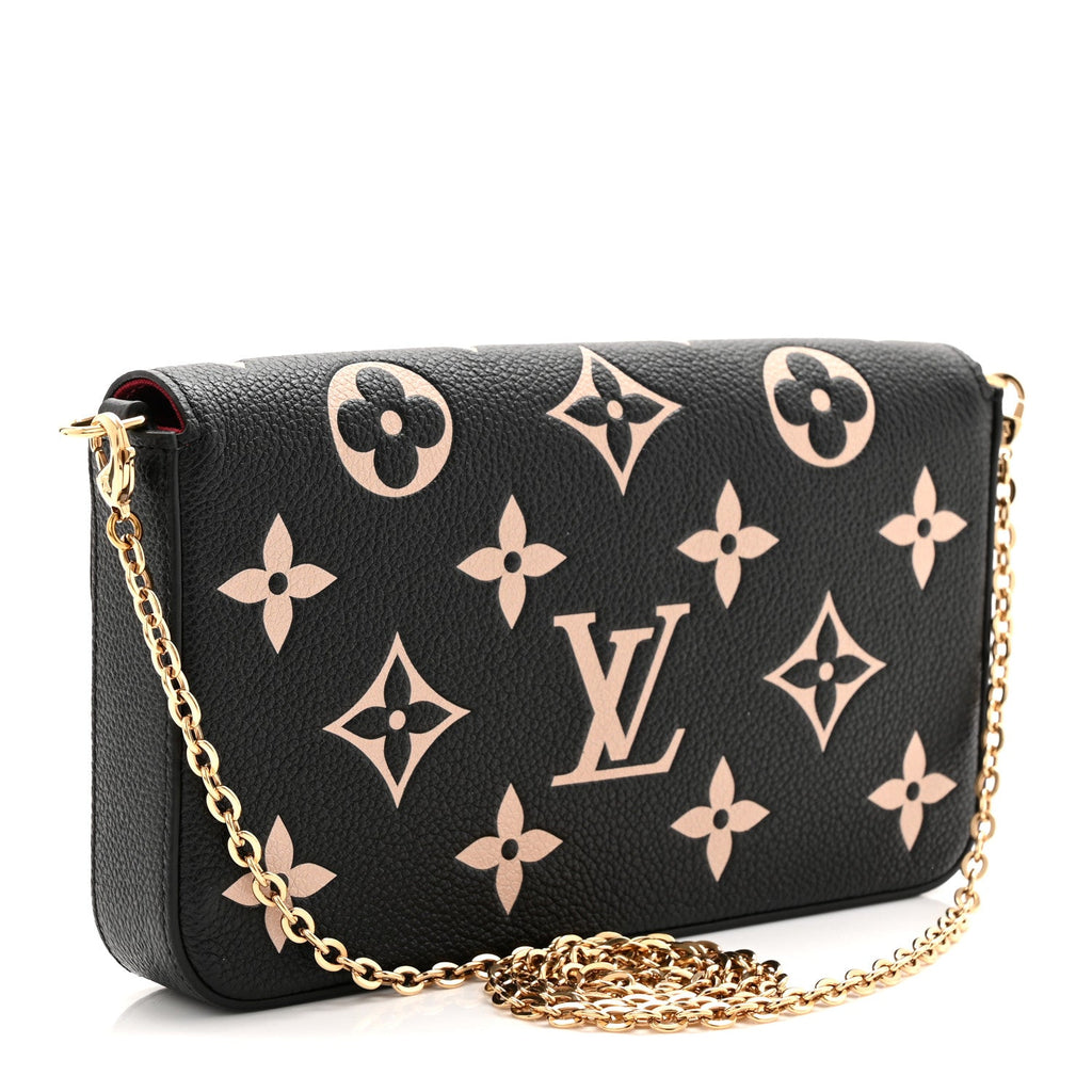 Louis Vuitton Empreinte Monogram Giant Felicie Pochette Black Beige