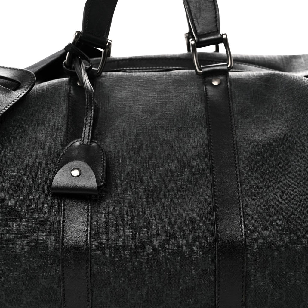 Gucci GG Supreme Monogram Medium Carry-On Duffle Bag Black Grey