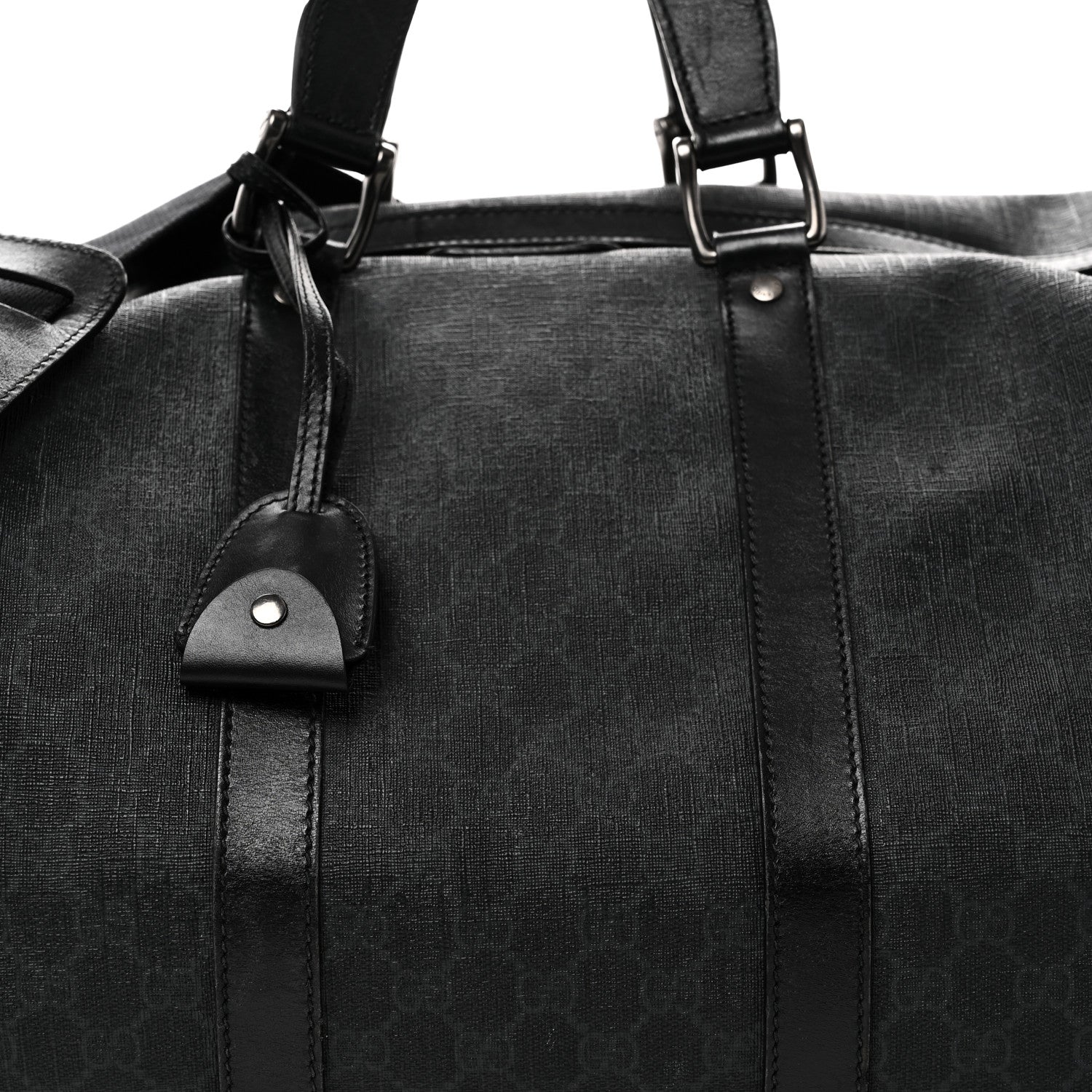 Gucci GG Supreme Monogram Medium Carry-On Duffle Bag Black Grey