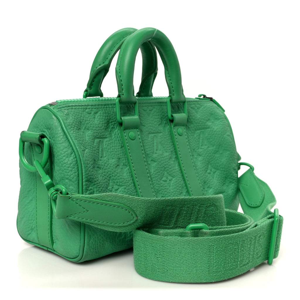 Louis Vuitton Monogram Taurillon Keepall Bandouliere 25 Minty Green