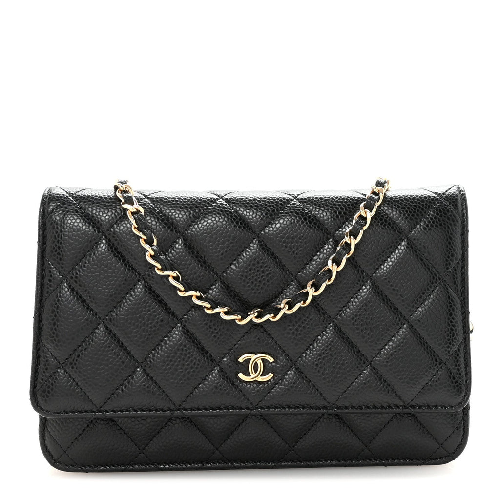 Chanel Caviar Quilted Wallet on Chain WOC Black