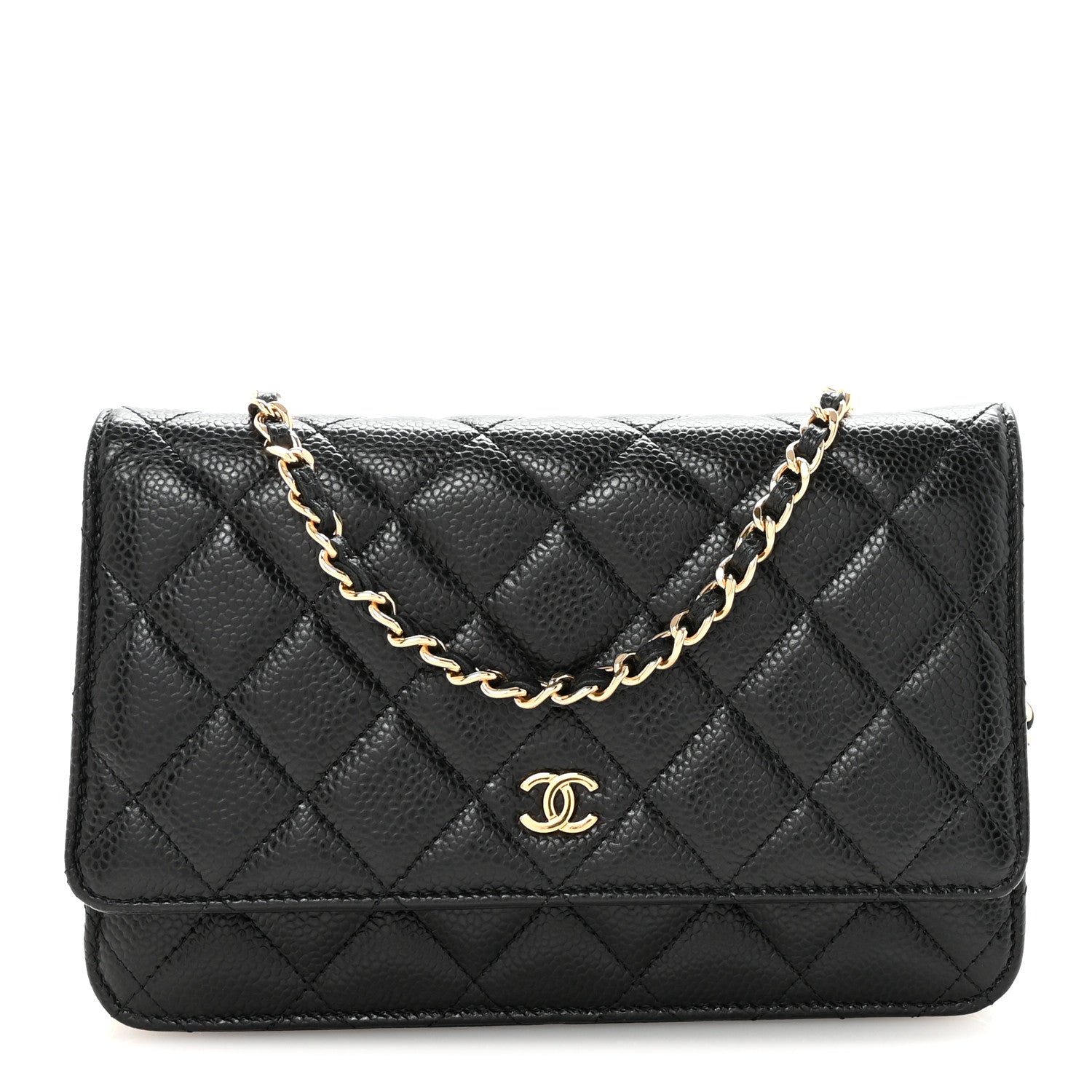 Chanel Caviar Quilted Wallet on Chain WOC Black