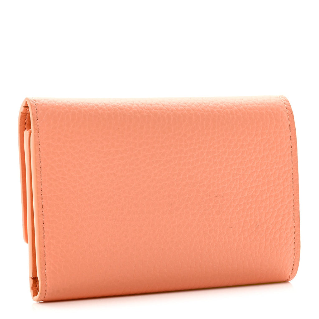 Louis Vuitton Taurillon Capucines Compact Maxi Wallet Apricot Orange