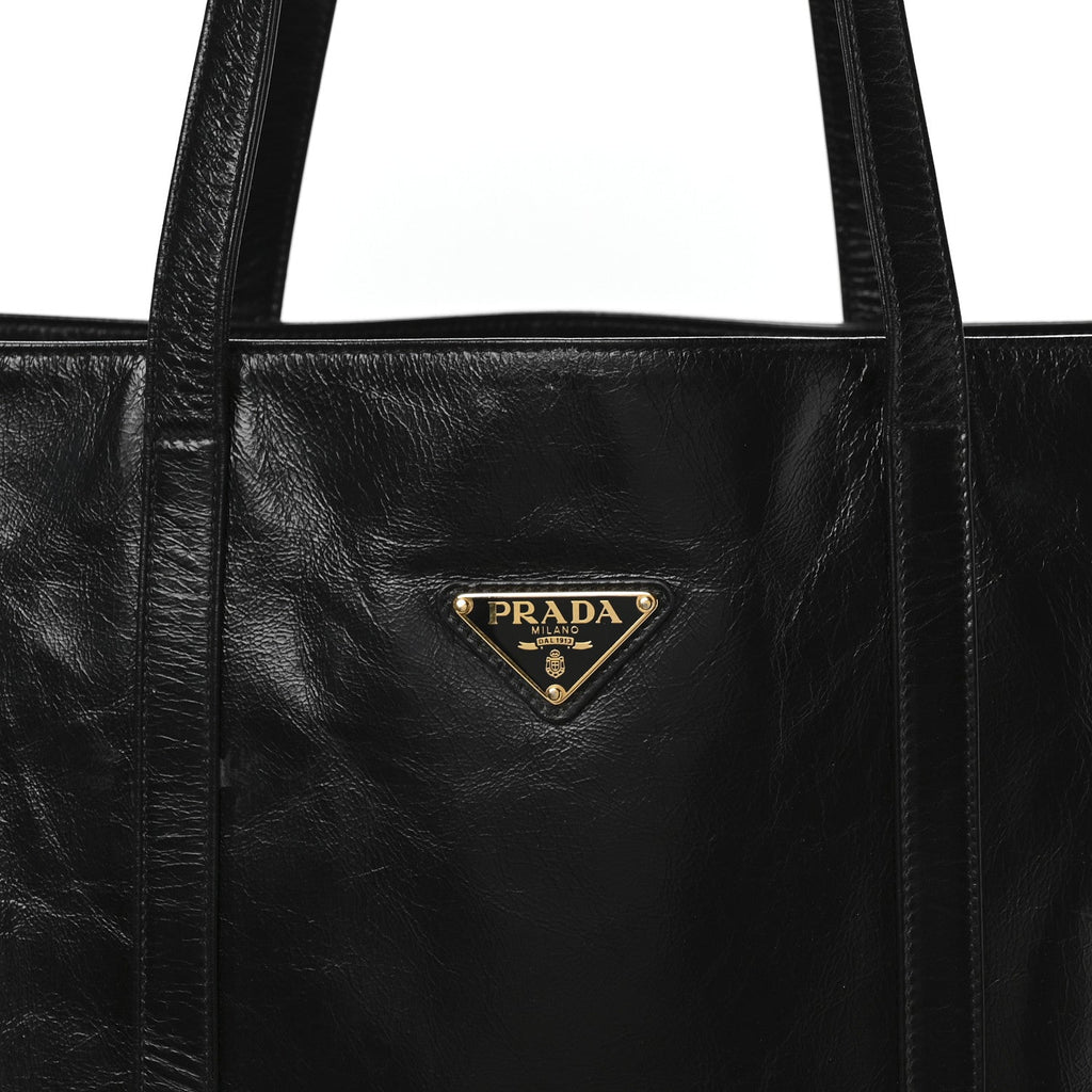 Prada Soft Lux Large Shopping Tote Black