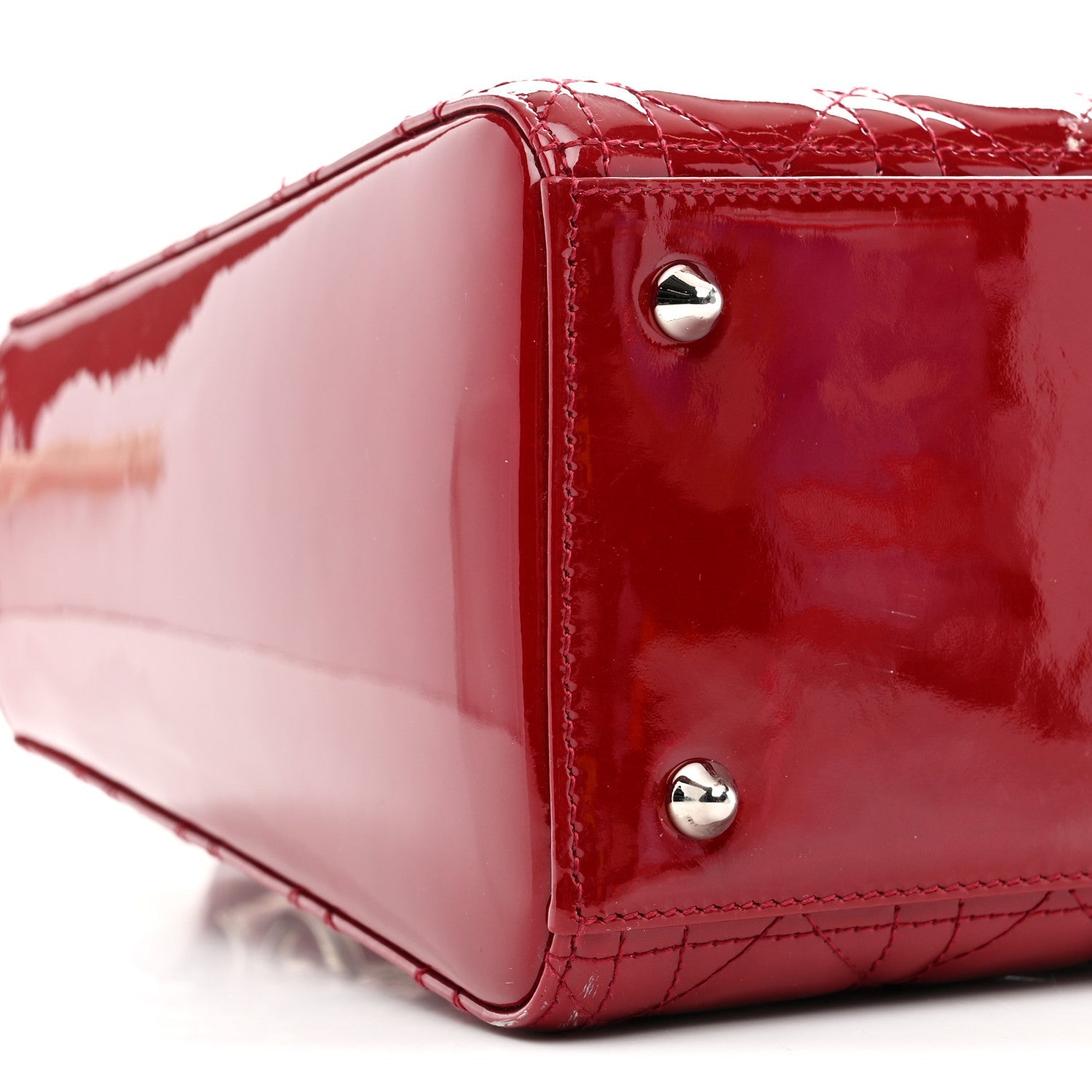 Christian Dior Patent Cannage Medium Lady Dior Red