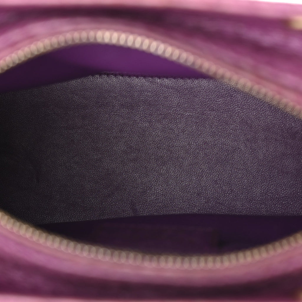 Christian Dior Snakeskin Medium Lady Dior Purple