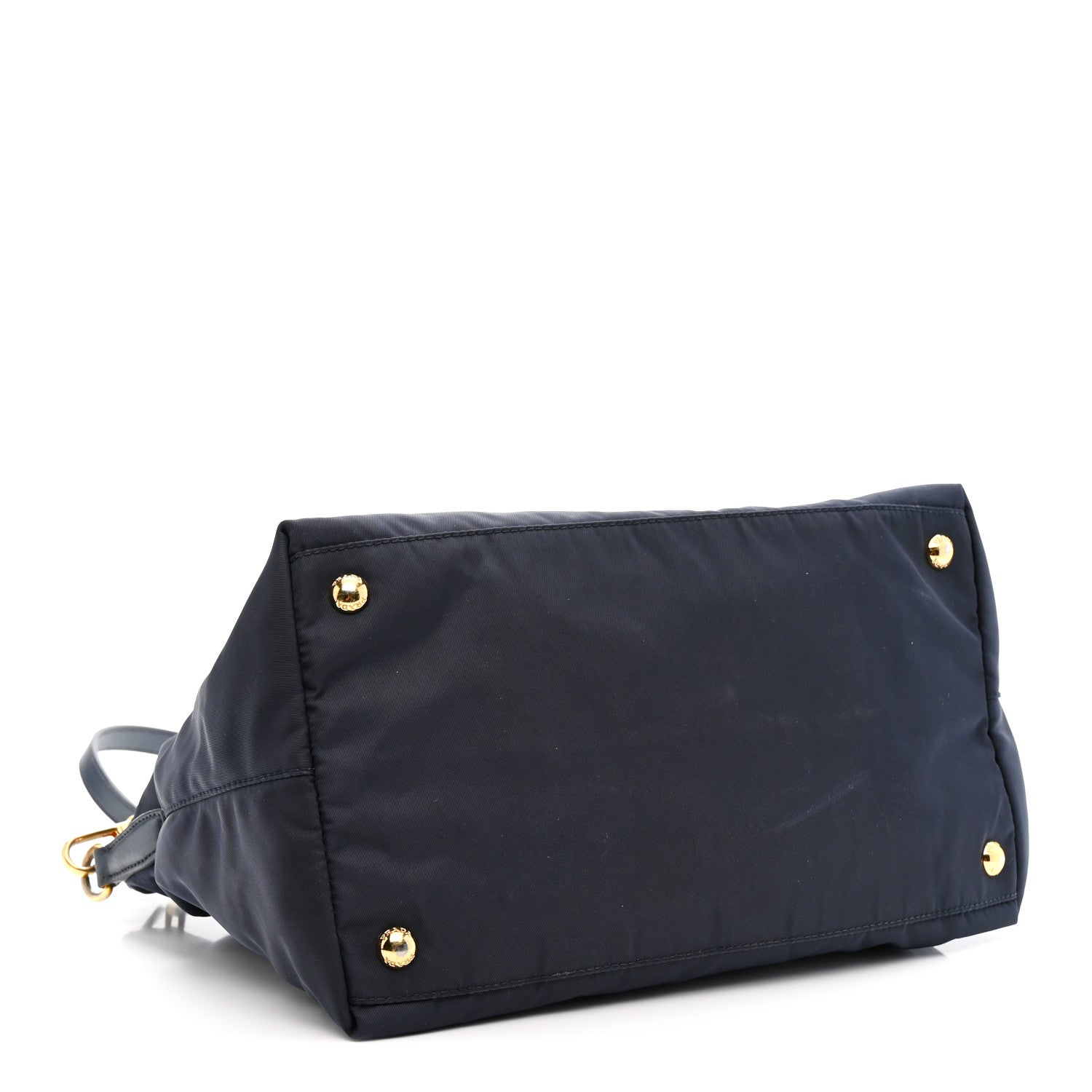 Prada Tessuto Nylon Saffiano Shopping Tote Navy