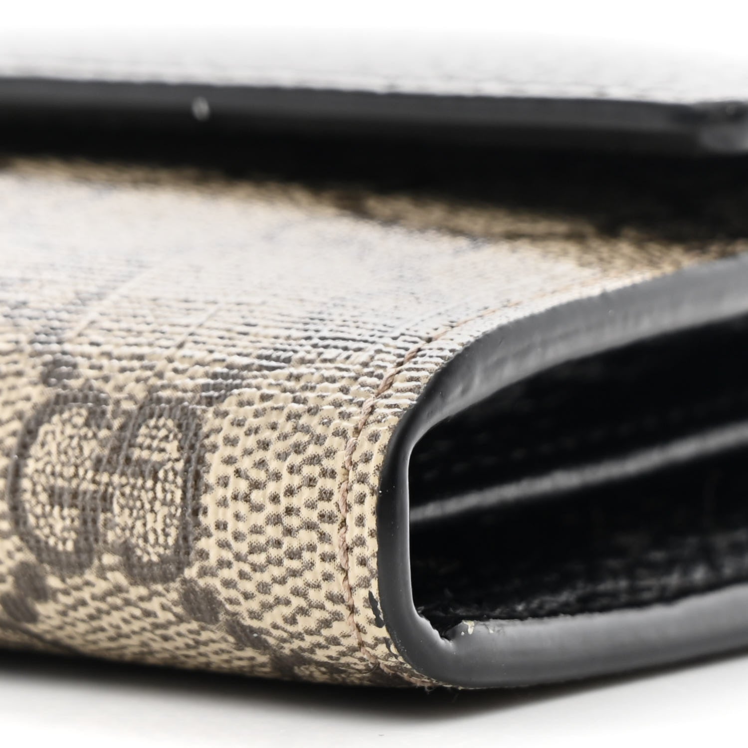 Gucci Dollar Calfskin GG Supreme Monogram Petite GG Marmont Wallet Chain Bag Black Beige Ebony