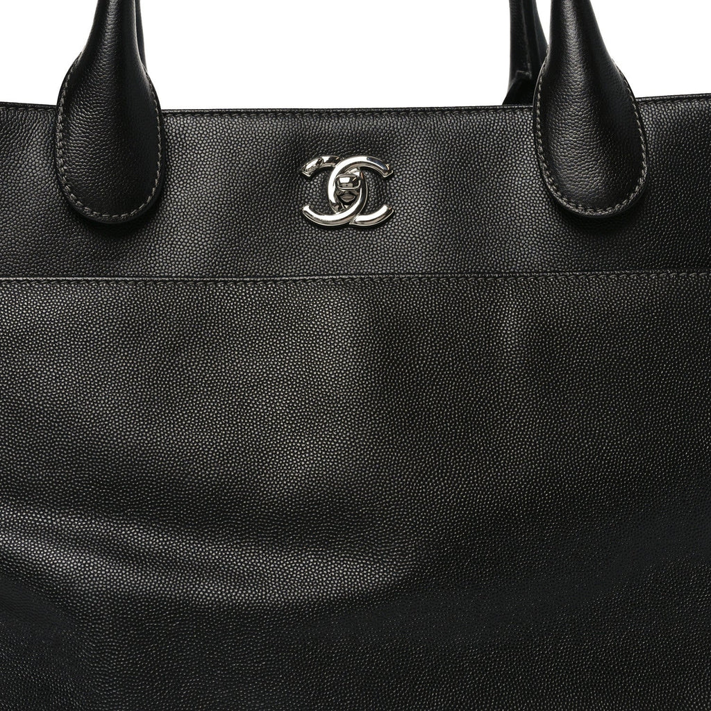 Chanel Caviar Medium Cerf Executive Shopper Tote Black