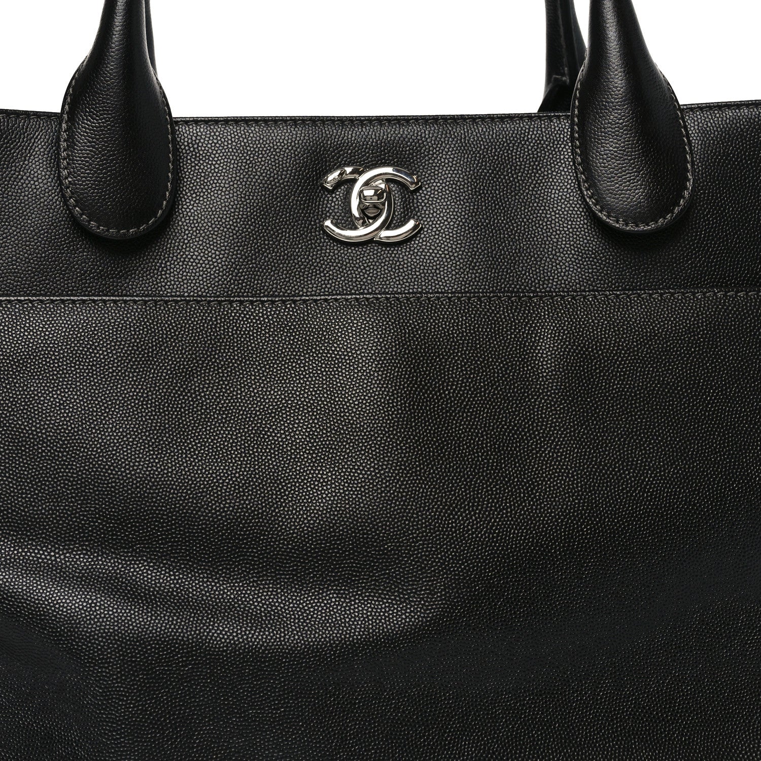 Chanel Caviar Medium Cerf Executive Shopper Tote Black