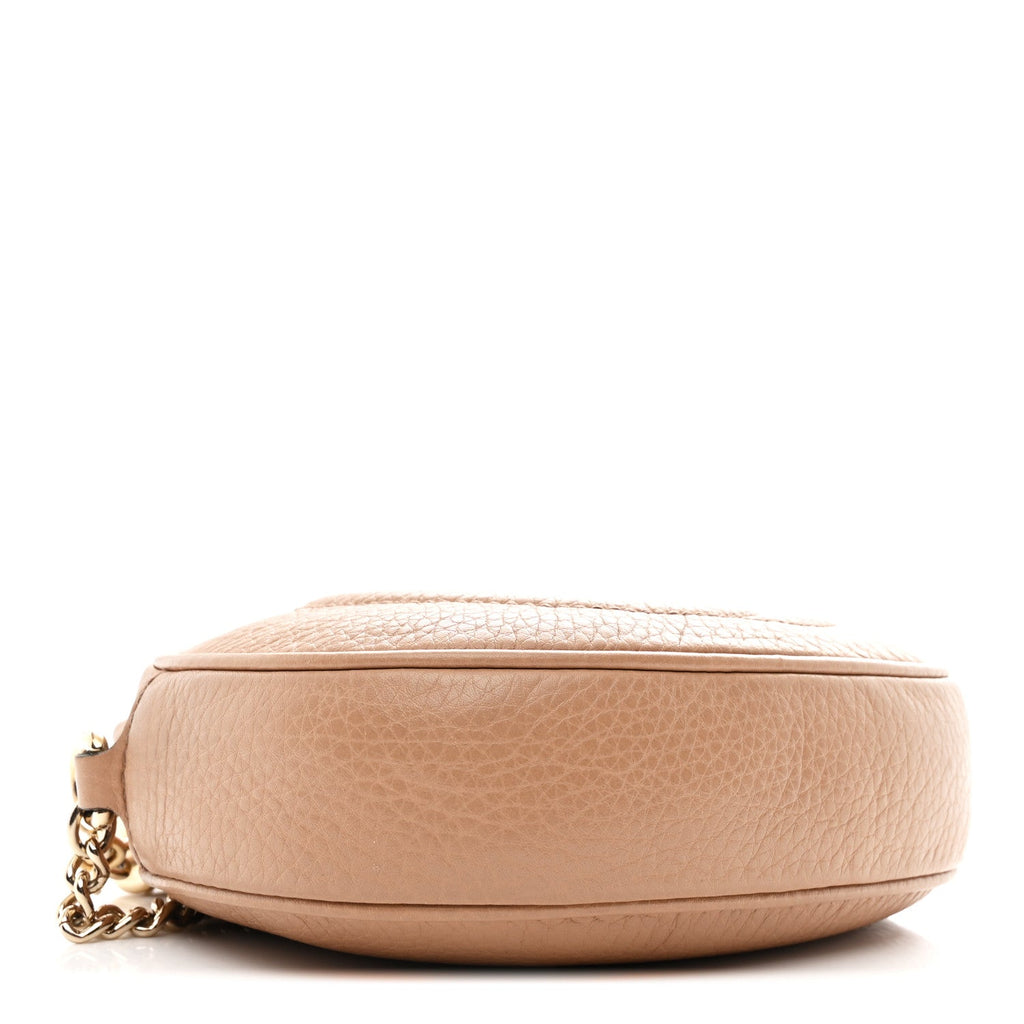 Gucci Pebbled Calfskin Mini Soho Chain Bag Camelia