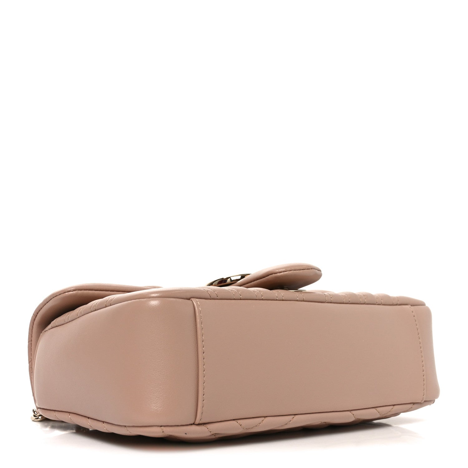 Gucci Lambskin Matelasse Medium GG Marmont Shoulder Bag Pink Beige