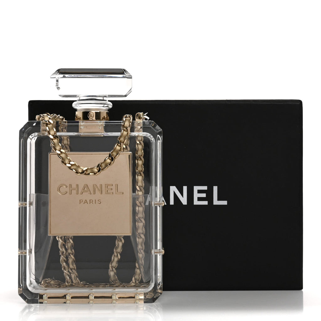 Chanel Transluscent Plexiglass Perfume Bottle Clutch