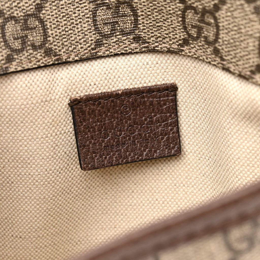 Gucci GG Supreme Monogram Neo Vintage Web Belt Bag Brown