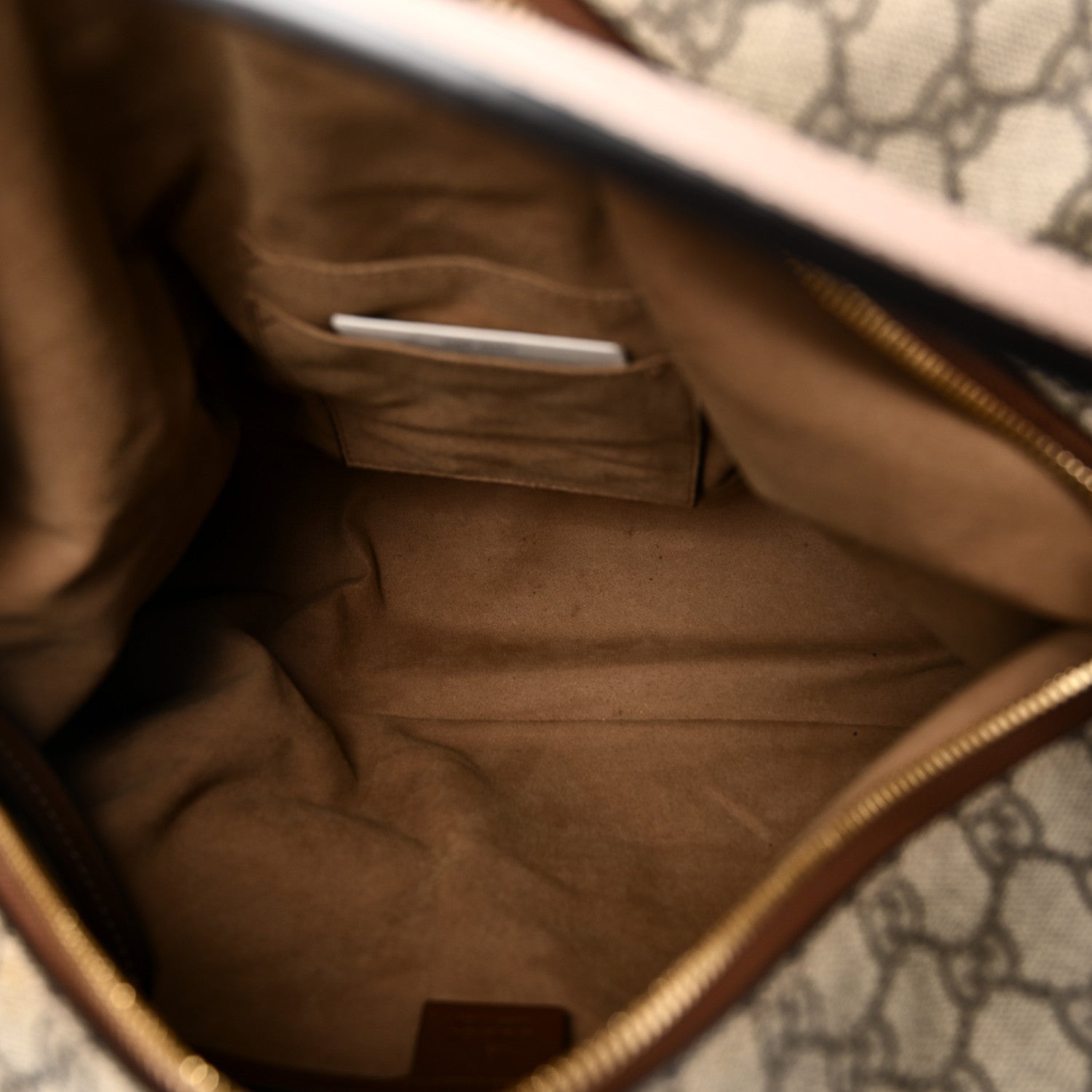 Gucci GG Supreme Monogram Large Linea A Hobo Light Brown