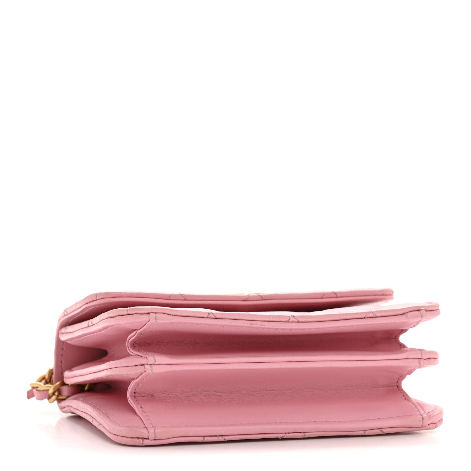 Chanel Lambskin Quilted Pick Me Up Mini Wallet On Chain Light Pink