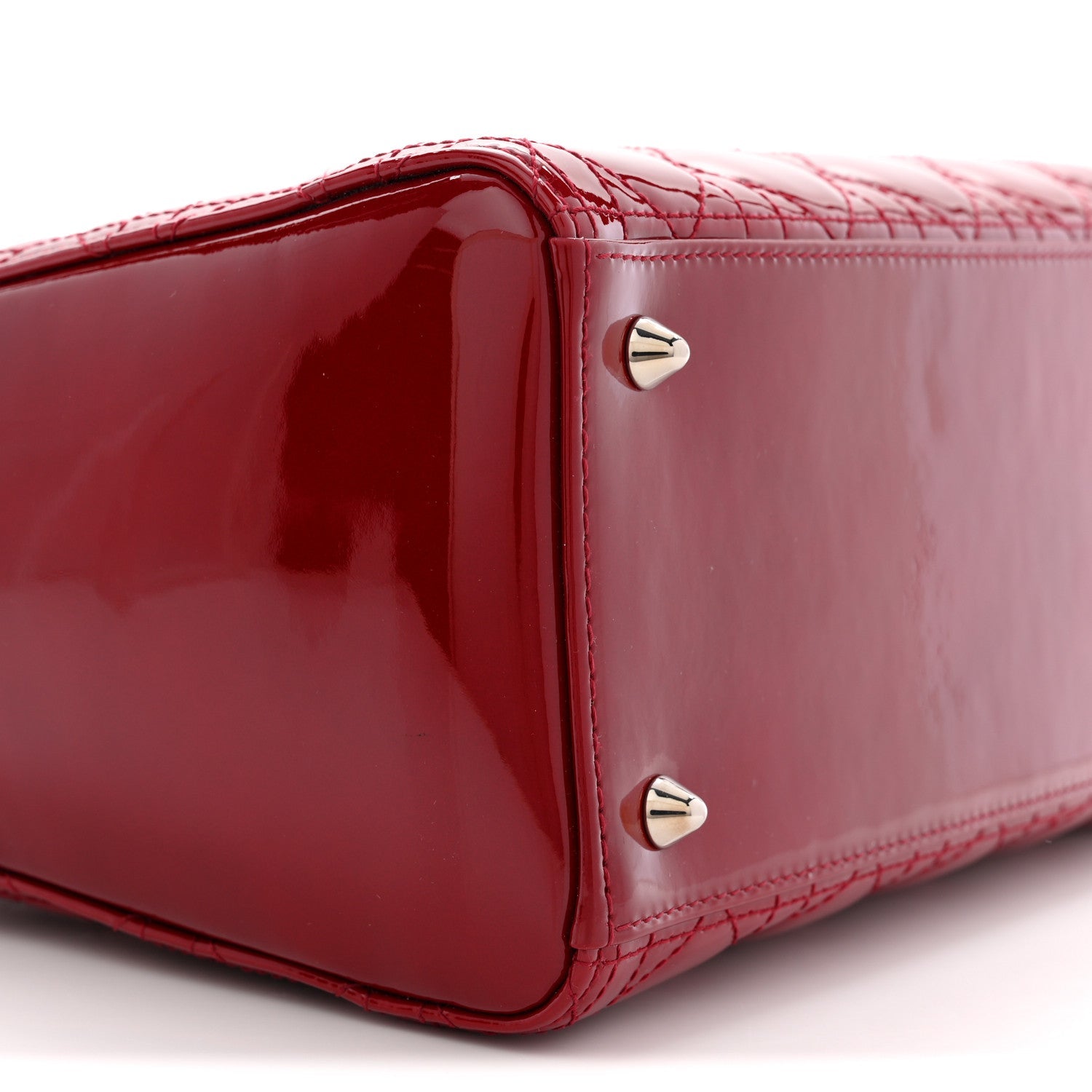 Christian Dior Patent Cannage Medium Lady Dior Red