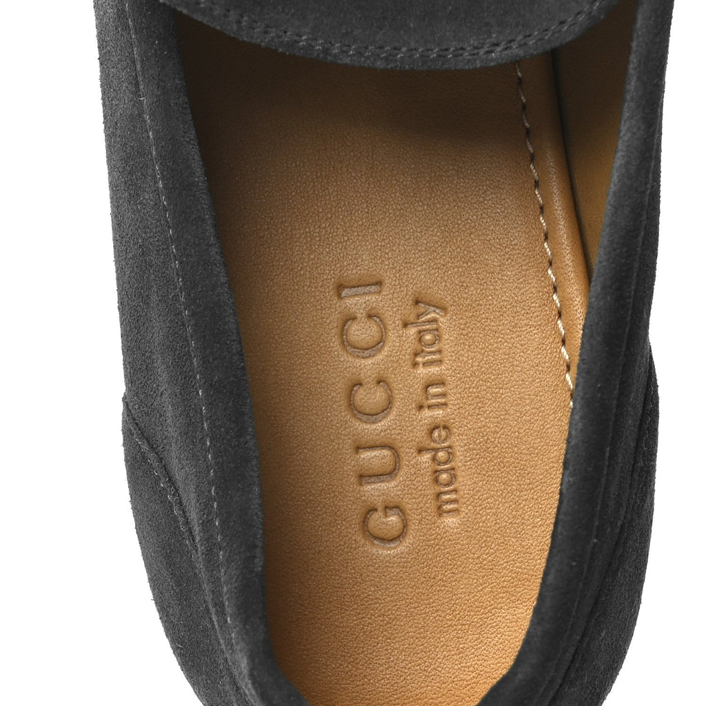 Gucci Suede Horsebit Mens Jordaan Loafers 9.5 Green