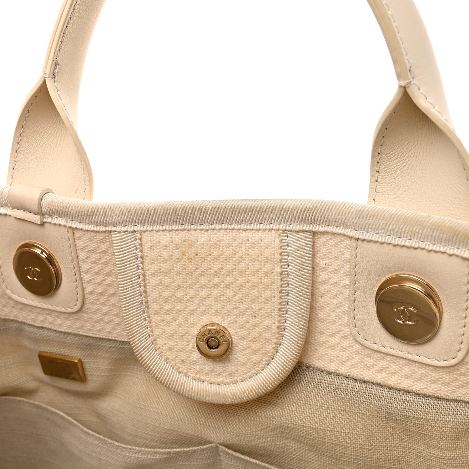 Chanel Mixed Fibers Small Deauville Tote White
