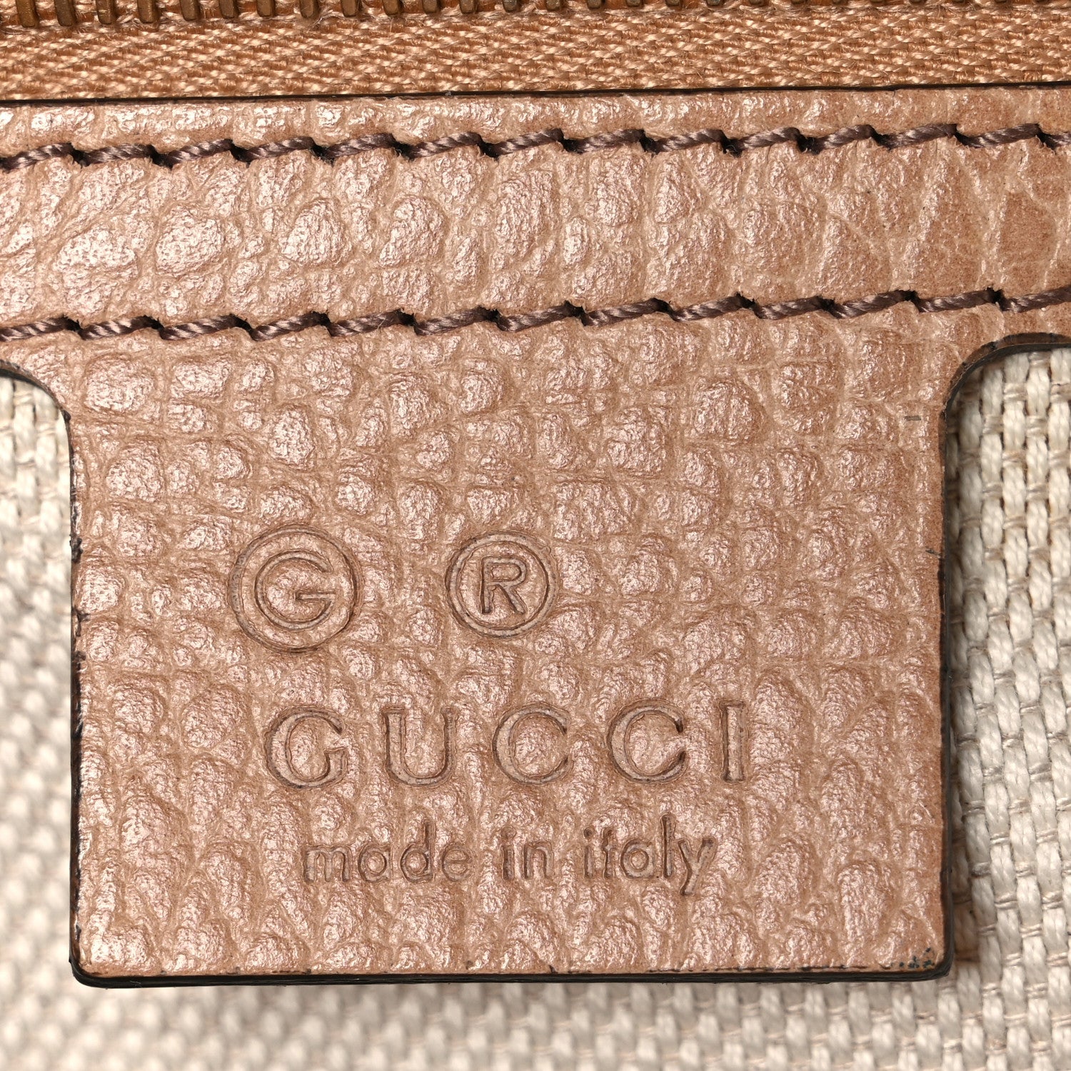 Gucci Dollar Calfskin Medium Soho Top Handle Satchel Camelia