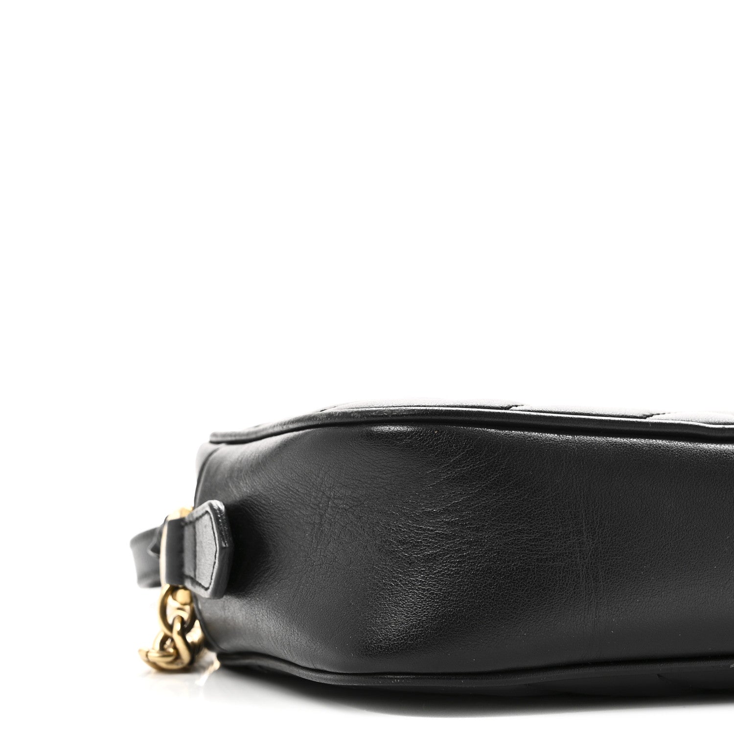 Gucci Calfskin Matelasse Mini GG Marmont Chain Shoulder Bag Black