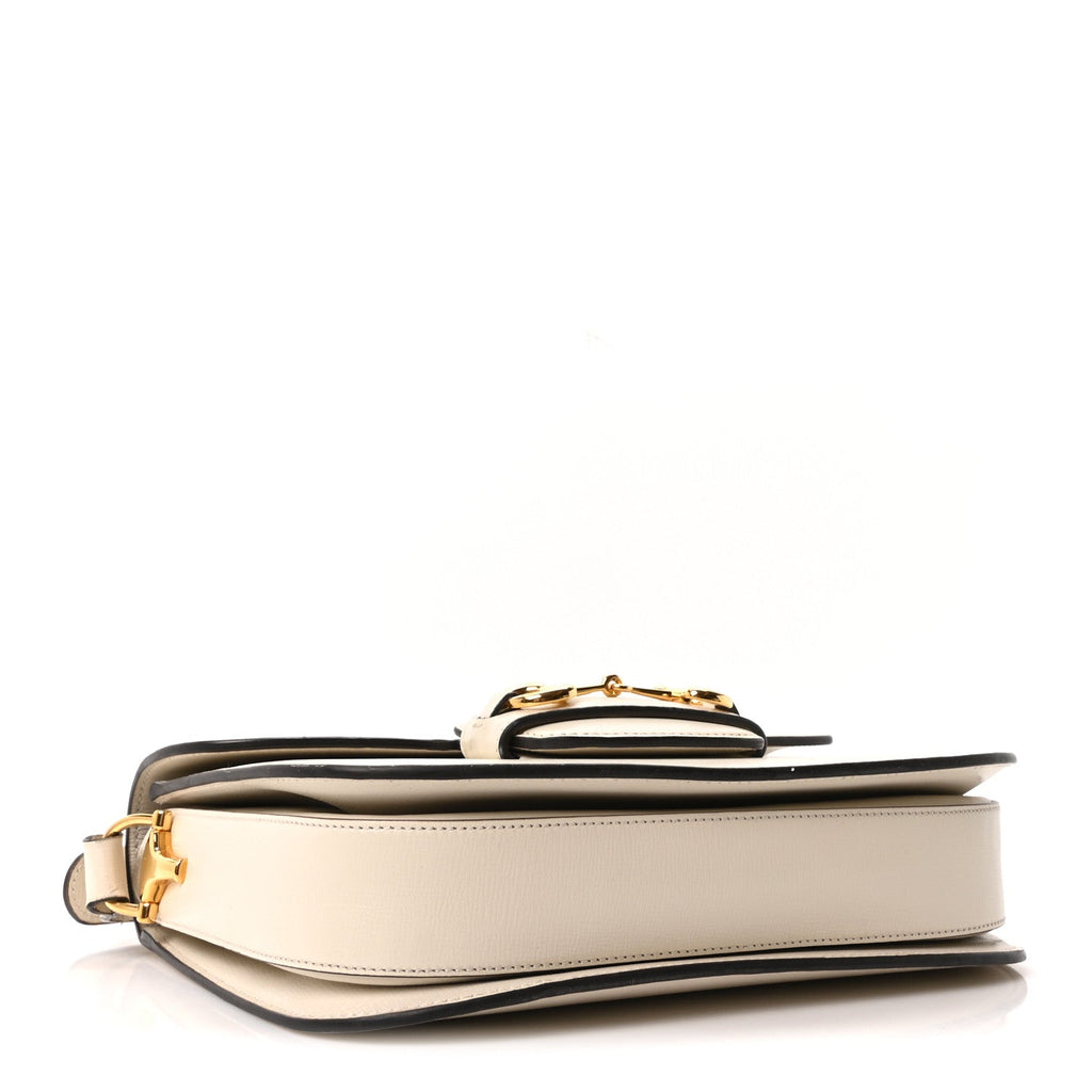 Gucci Azalea Calfskin Horsebit 1955 Shoulder Bag Mystic White