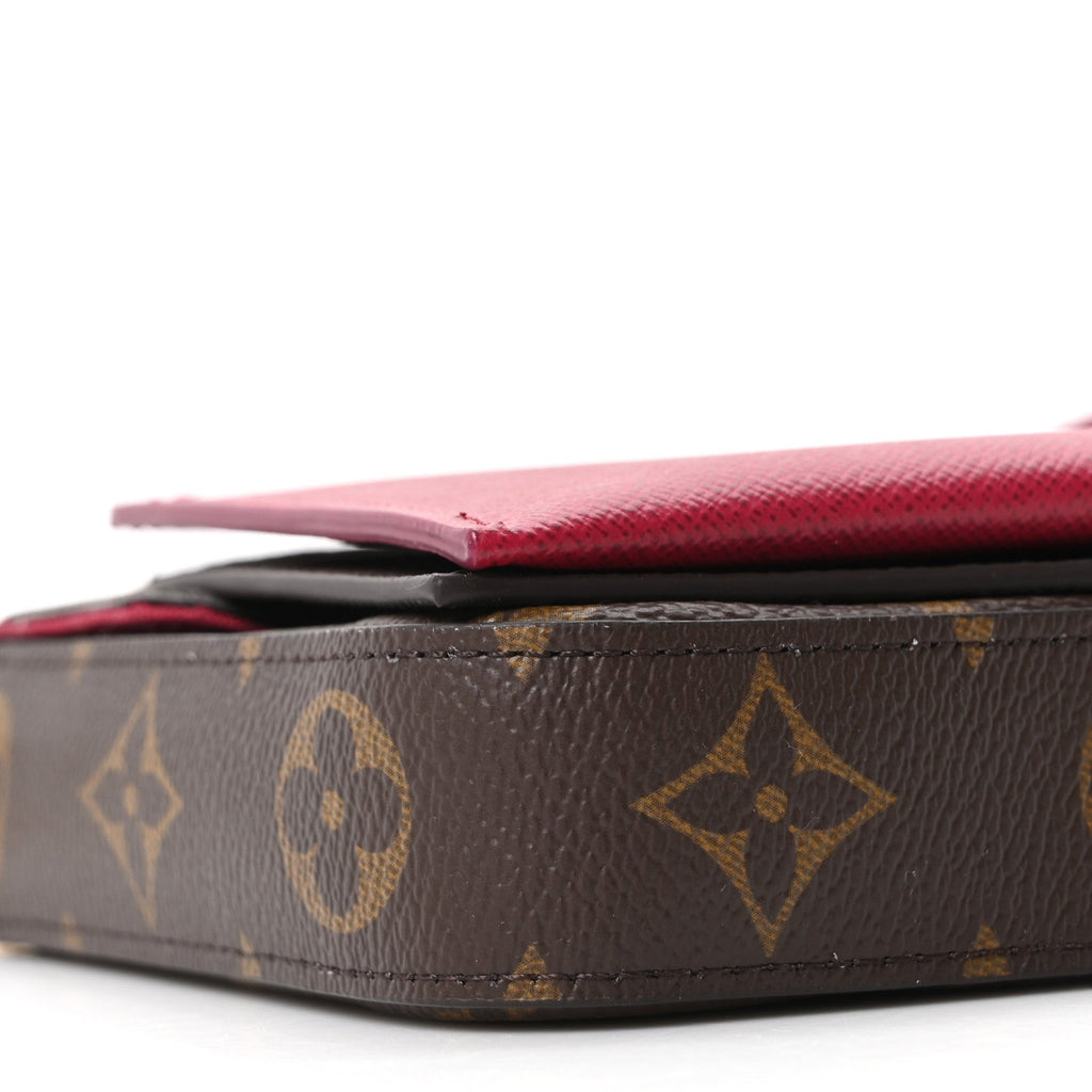 Louis Vuitton Monogram Pochette Felicie Chain Wallet Fuchsia