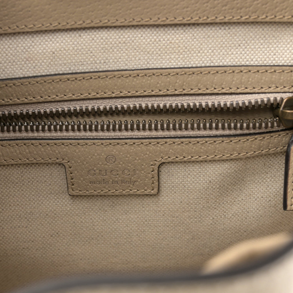Gucci GG Supreme Monogram Azalea Calfskin Retro Interlocking G Buckle Backpack Beige Mystic White