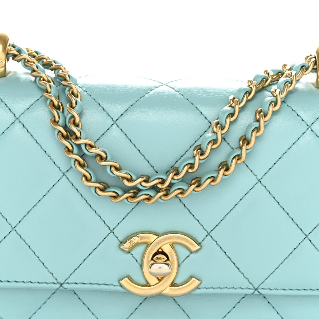 Chanel Calfskin Quilted Mini Perfect Fit Flap Turquoise
