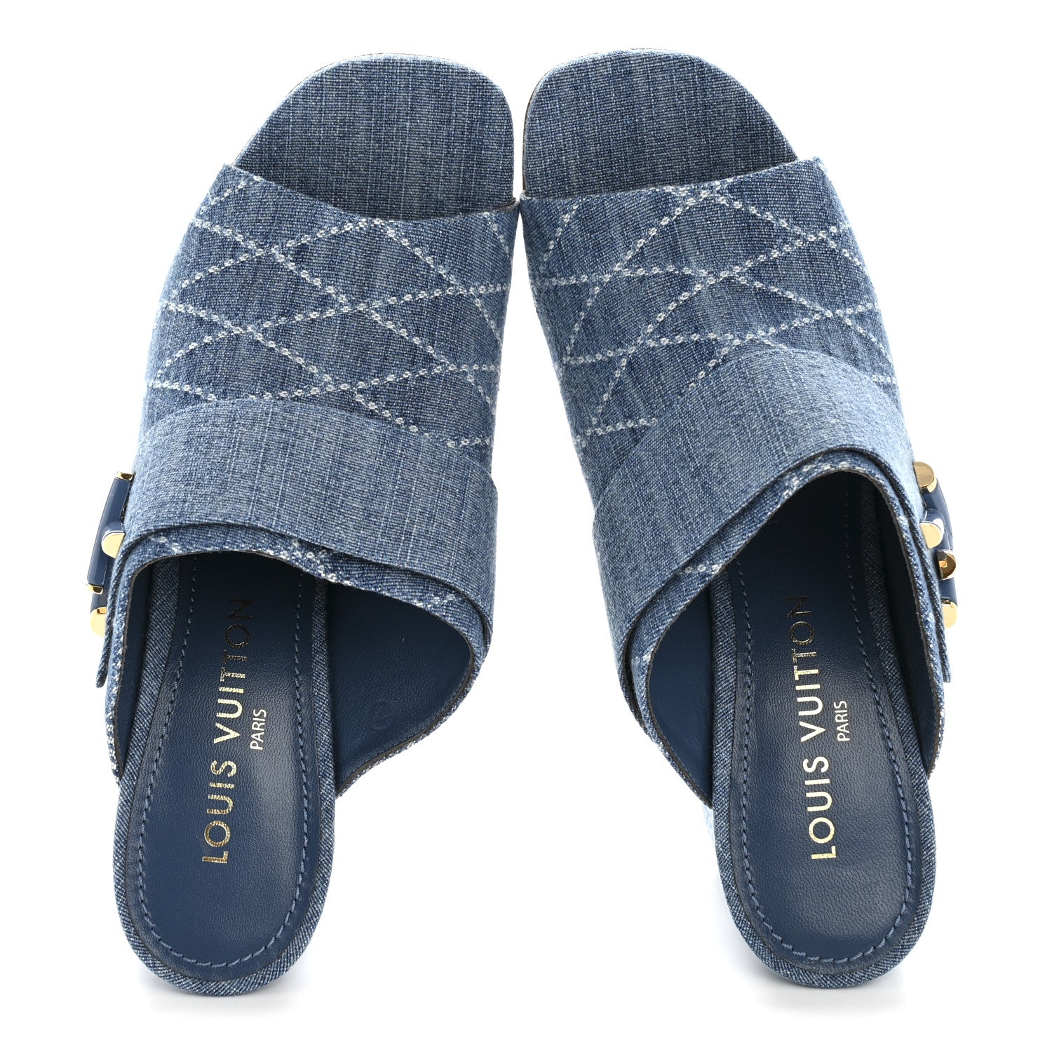 Louis Vuitton Denim Malletage Shake Mules 41 Blue