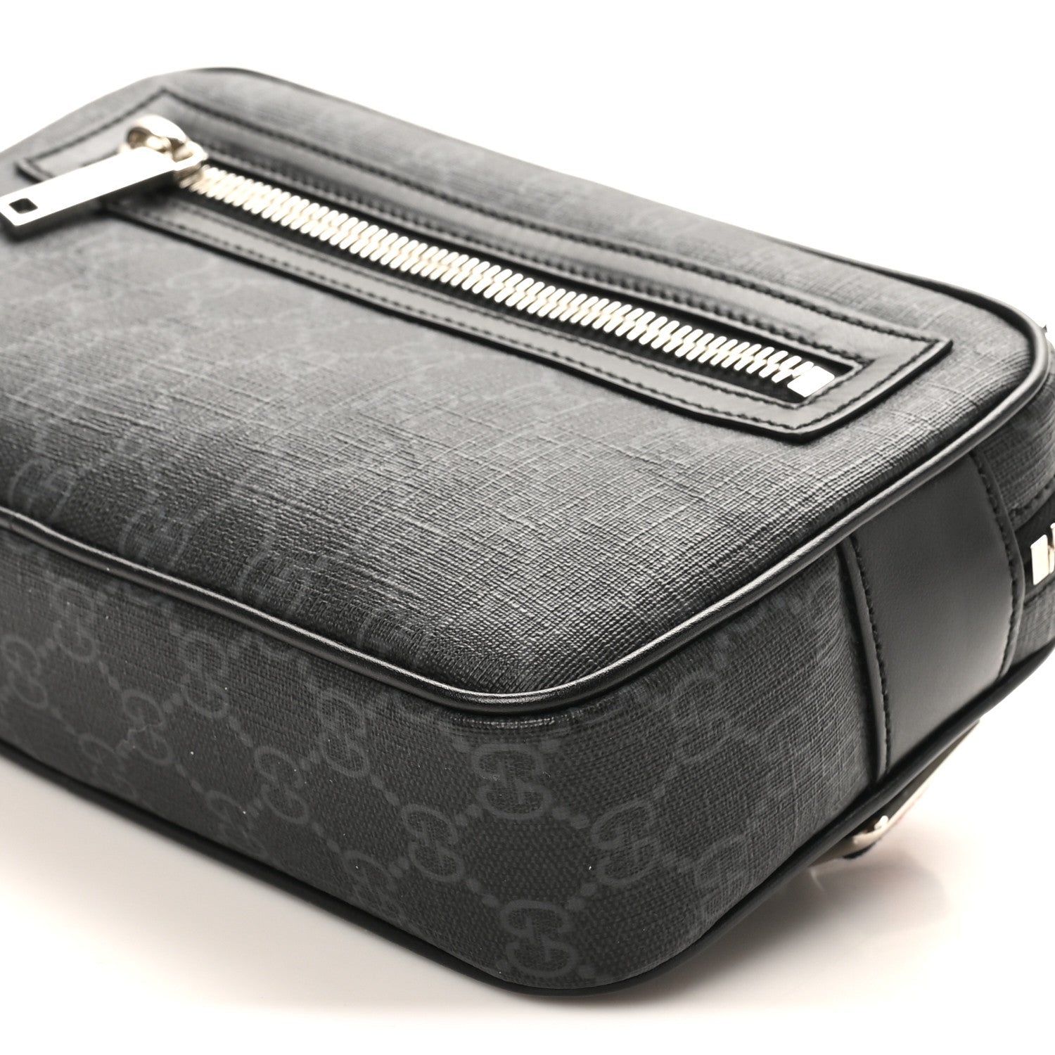 Gucci Soft GG Supreme Monogram Web Belt Bag Black Grey
