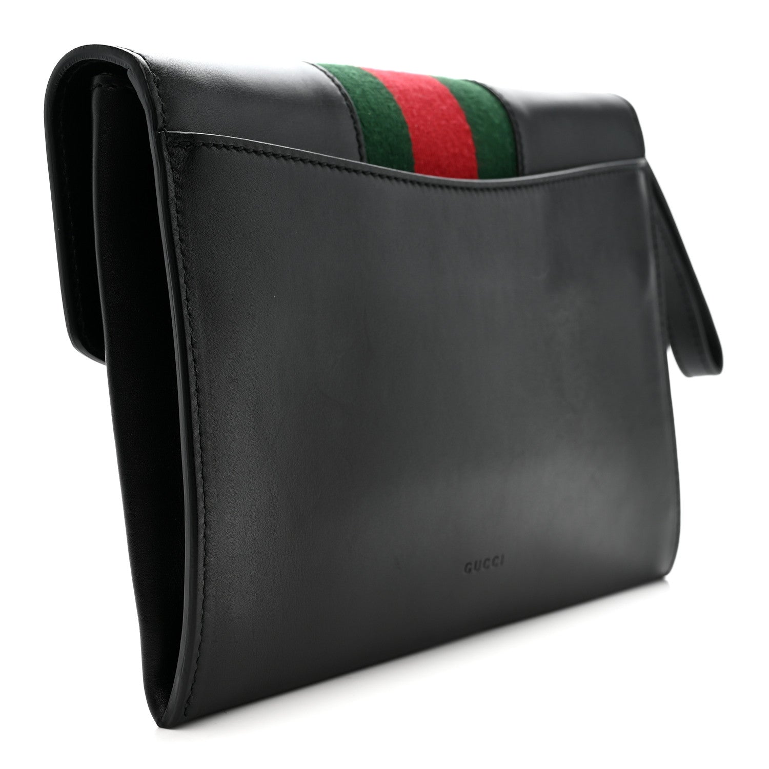 Gucci Calfskin Small Sylvie Wristlet Clutch Black
