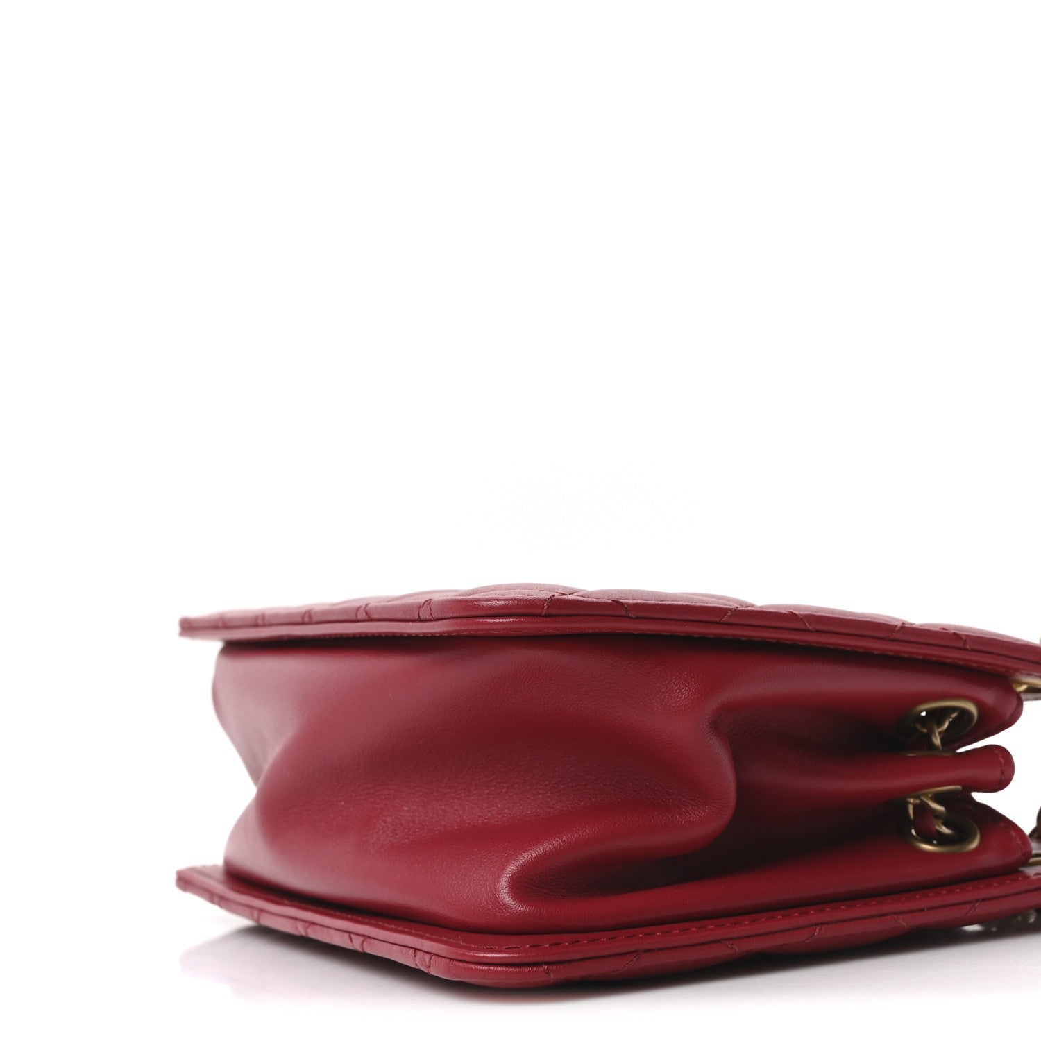 Chanel Calfskin Quilted Small CC Chain Accordion Tote Red