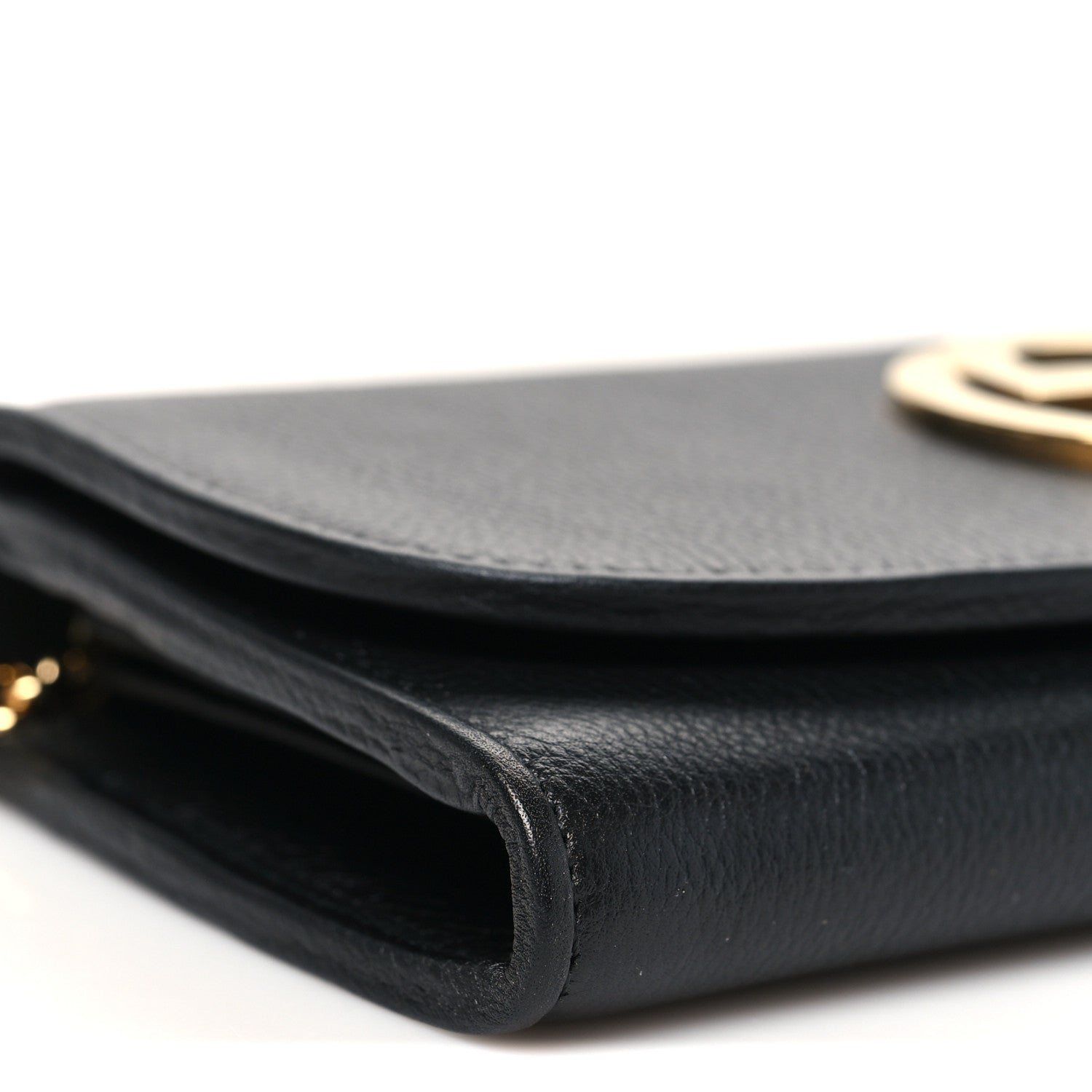 Gucci Roxy Calfskin Blondie Continental Chain Wallet Black