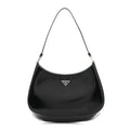 Prada Spazzolato Cleo Shoulder Bag Black