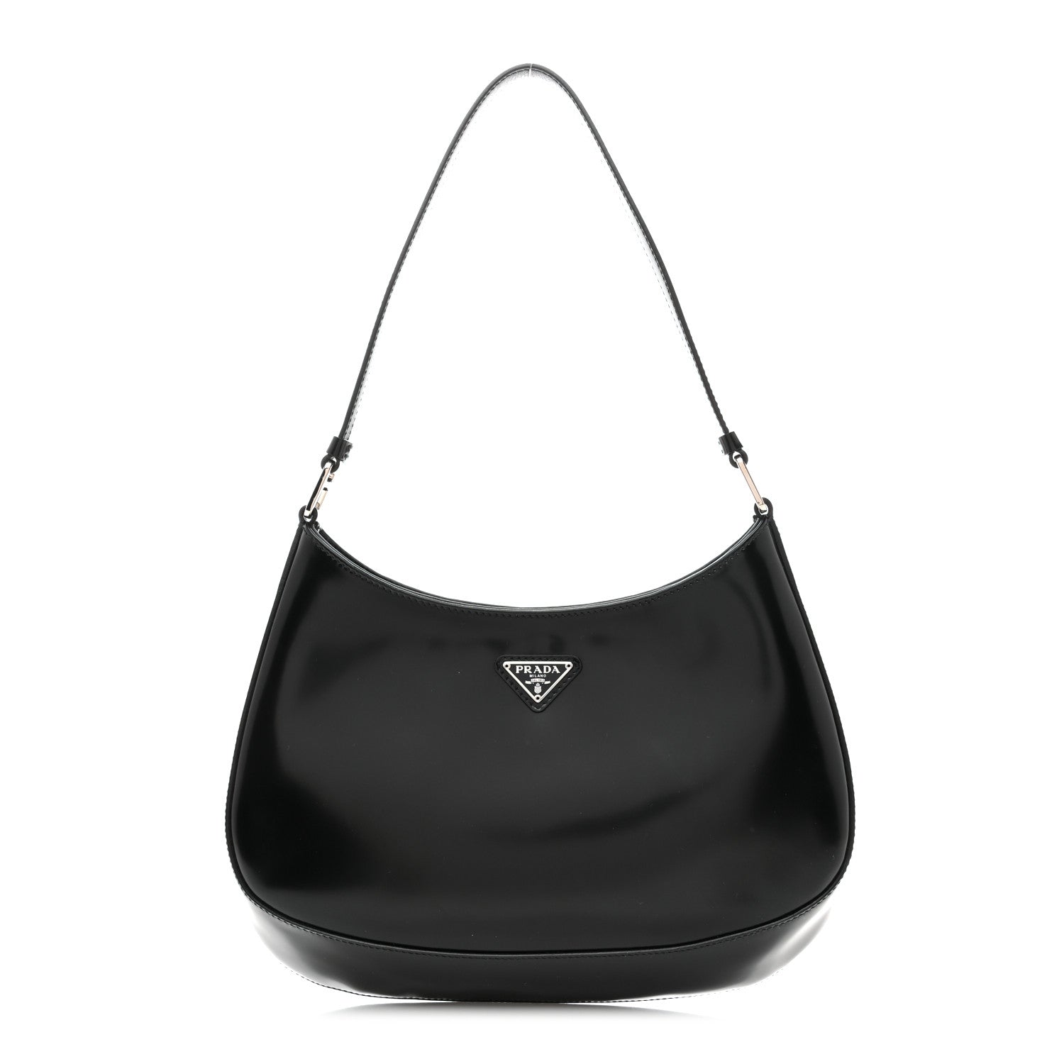 Prada Spazzolato Cleo Shoulder Bag Black