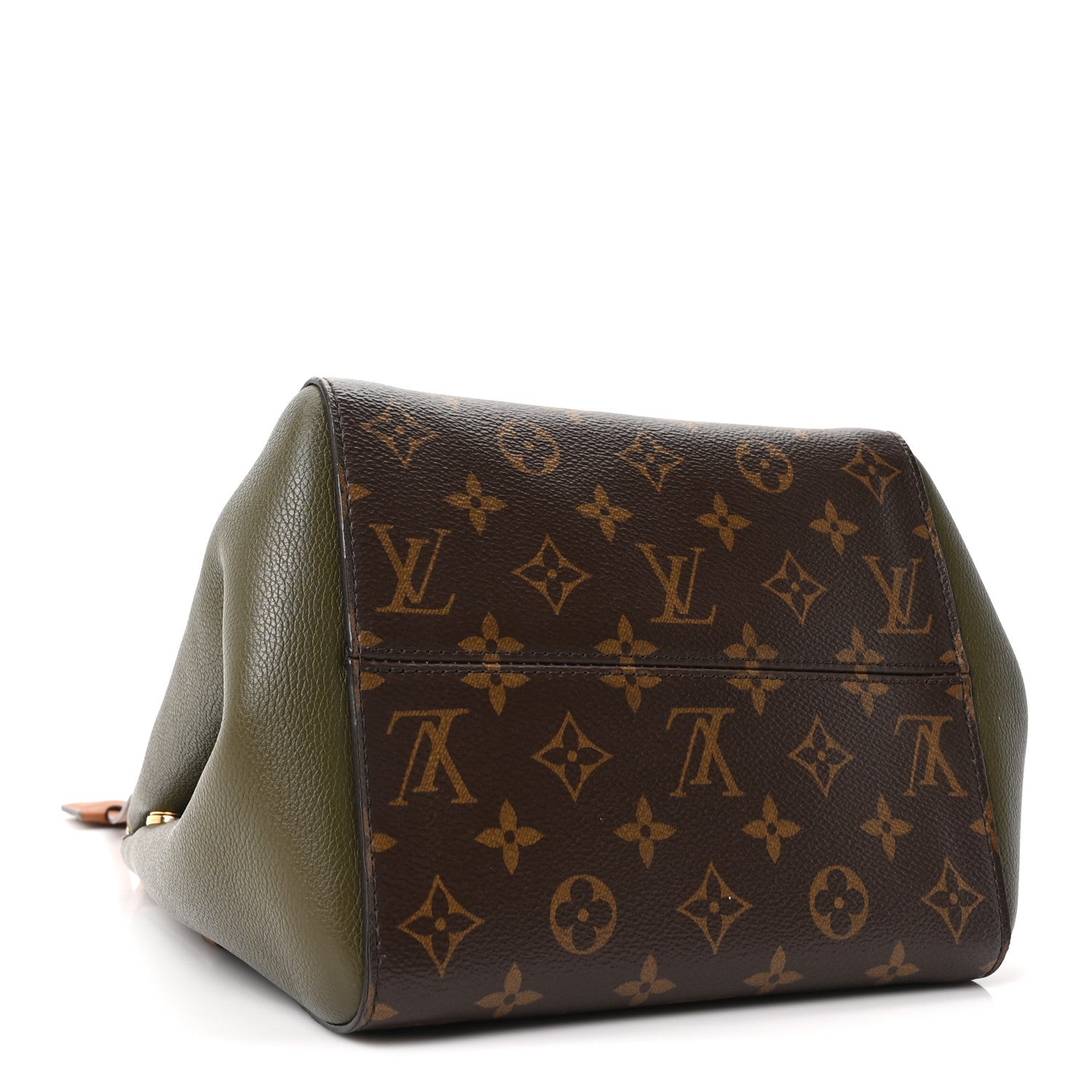 Louis Vuitton Calfskin Monogram Fold Tote Black Khaki Cream