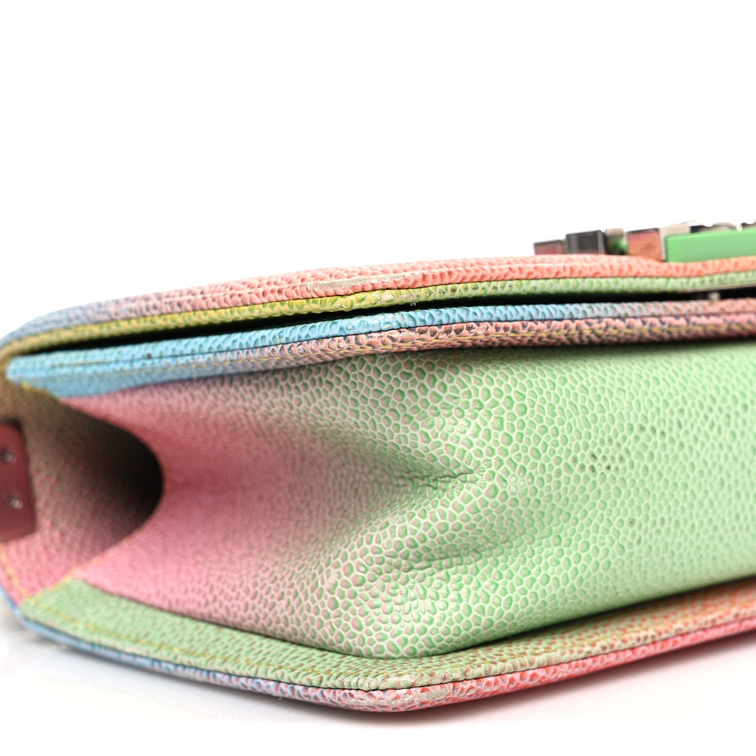 Chanel Caviar Quilted Small Cuba Rainbow Boy Flap Multicolor