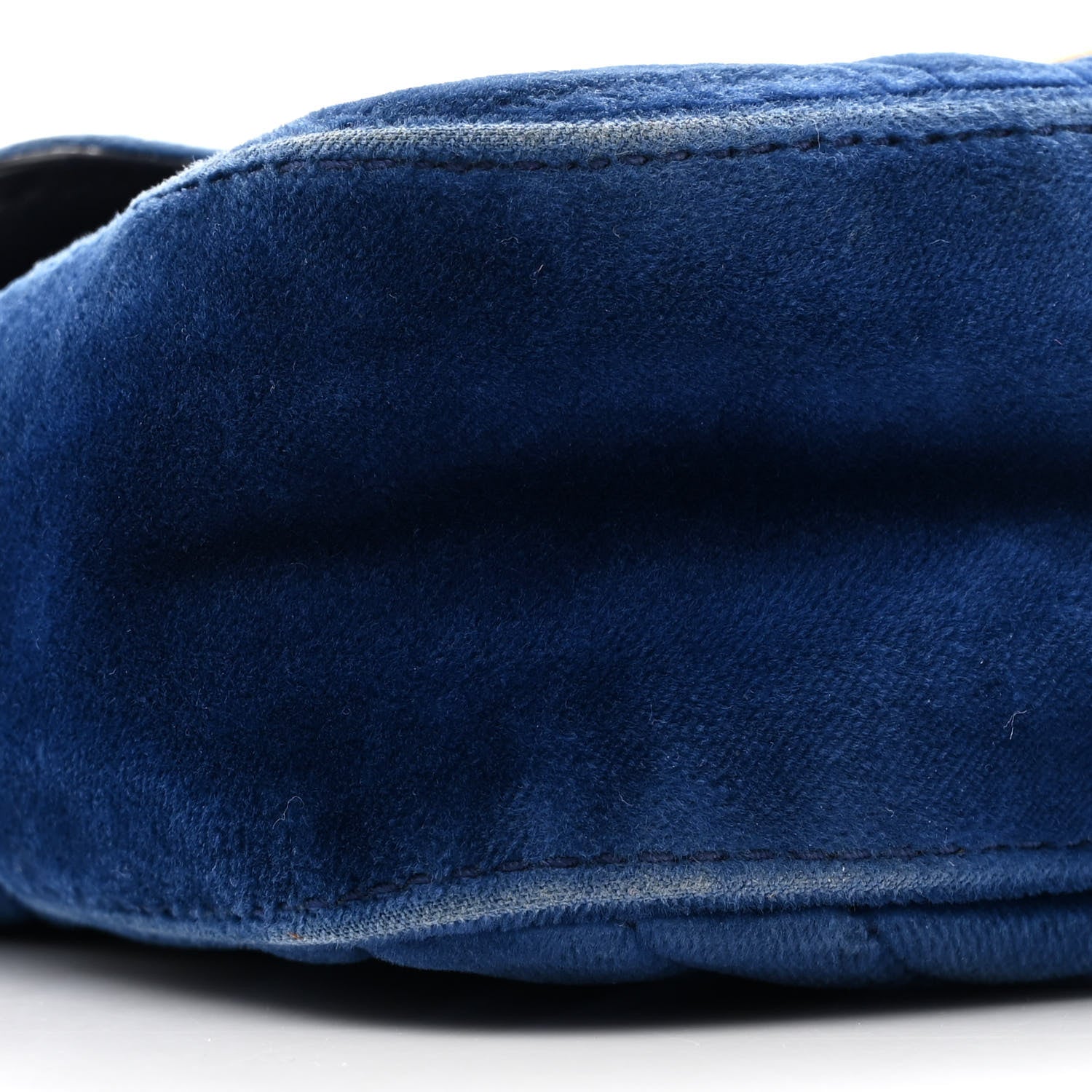 Gucci Velvet Matelasse Mini GG Marmont Shoulder Bag Cobalt Blue