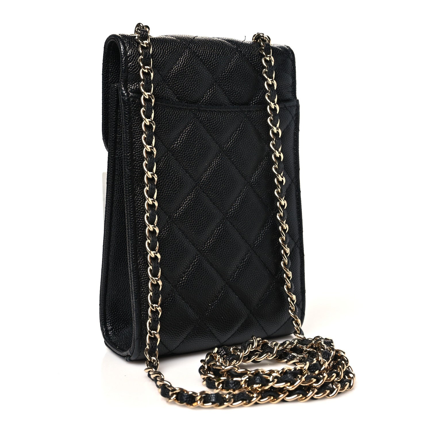 Chanel Caviar Quilted Classic Phone Holder Black