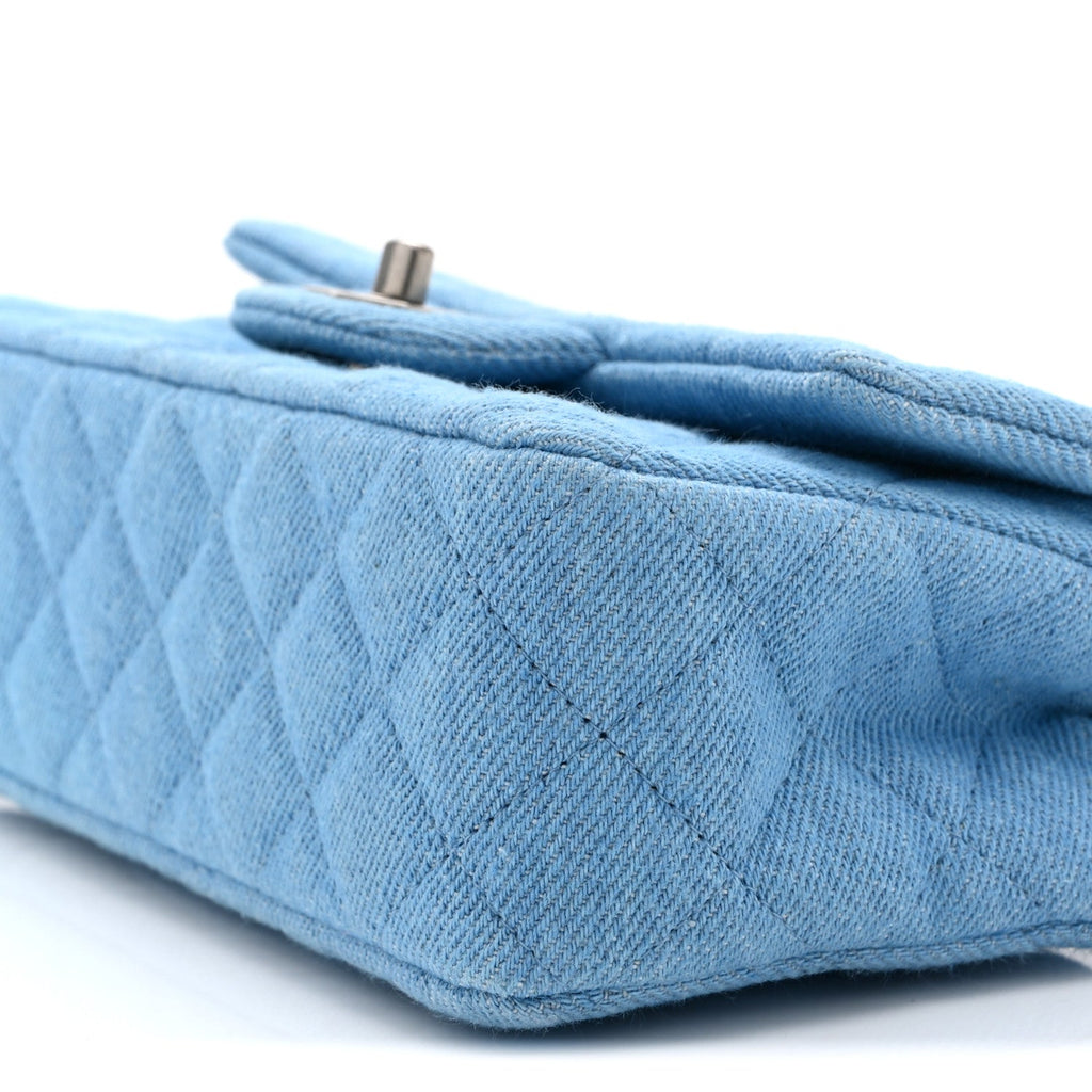 Chanel Denim Quilted Mini Rectangular Flap Blue